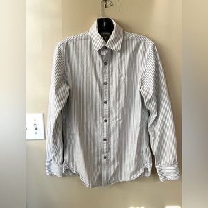 American Eagle - White w/ Blue Stripe Button Down Shirt - XS